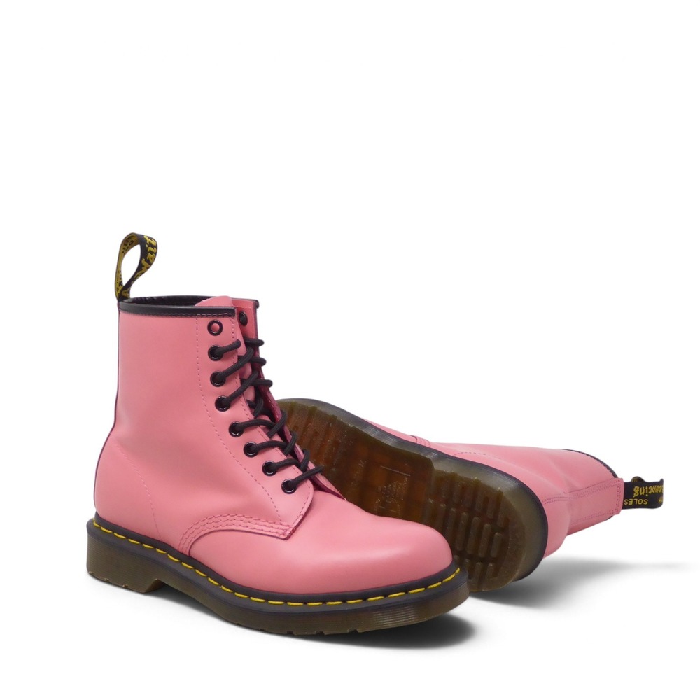 Dr. Martens Womens Boots Pink 1460 8-Eye Lace Up Smooth Leather Size 8